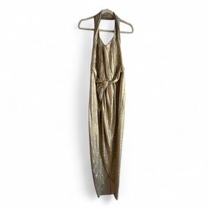 Adrie Gold Midi Dress